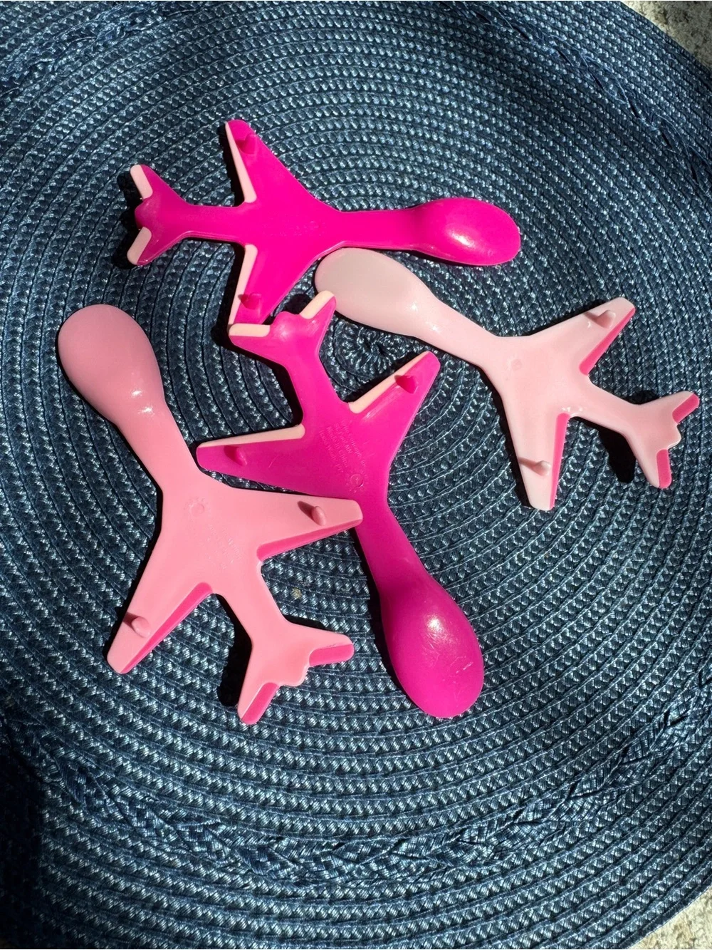 Pink Jet Plane Airplane Baby Spoons